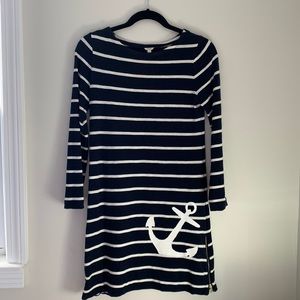 J. Crew Navy Stripped Anchor Dress